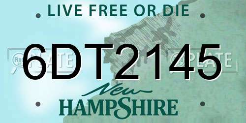 6DT2145 New Hampshire License Plate