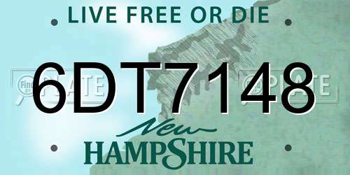 6DT7148 New Hampshire License Plate