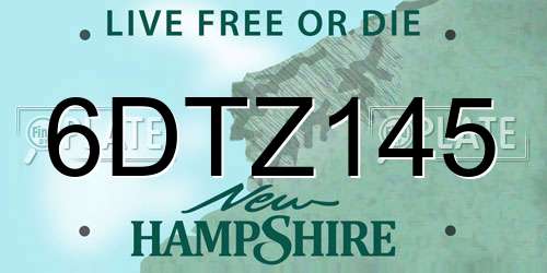 6DTZ145 New Hampshire License Plate