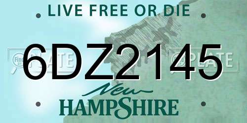 6DZ2145 New Hampshire License Plate