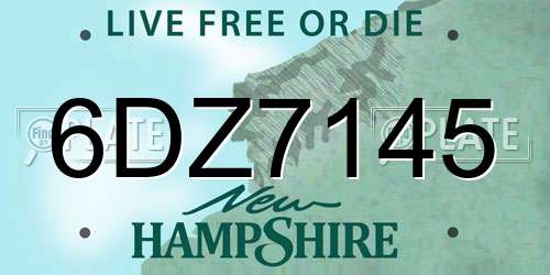 6DZ7145 New Hampshire License Plate