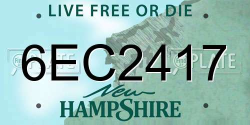 6EC2417 New Hampshire License Plate
