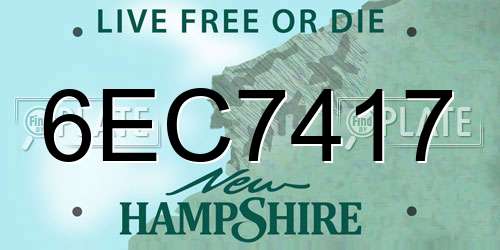 6EC7417 New Hampshire License Plate
