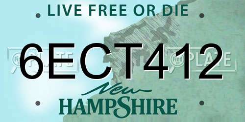 6ECT412 New Hampshire License Plate