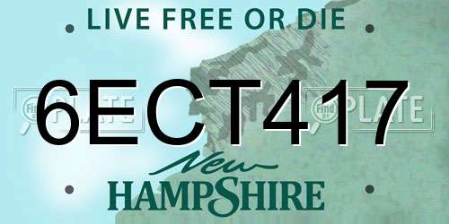 6ECT417 New Hampshire License Plate