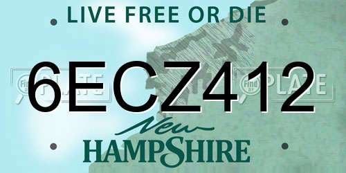 6ECZ412 New Hampshire License Plate