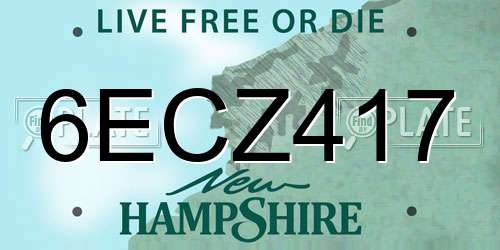 6ECZ417 New Hampshire License Plate