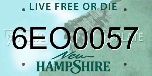 6EO0057 New Hampshire License Plate