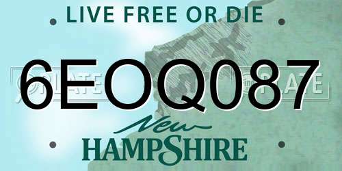6EOQ087 New Hampshire License Plate