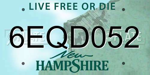 6EQD052 New Hampshire License Plate