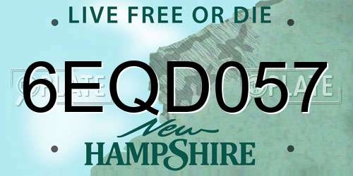 6EQD057 New Hampshire License Plate
