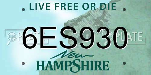 6ES930 New Hampshire License Plate