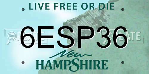 6ESP36 New Hampshire License Plate