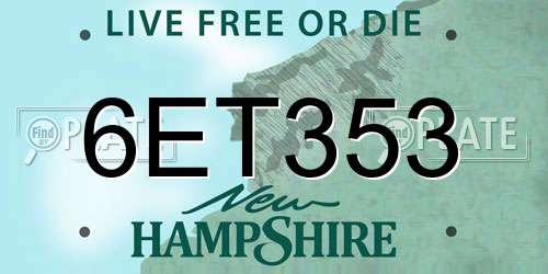 6ET353 New Hampshire License Plate