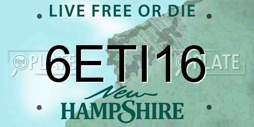 6ETI16 New Hampshire License Plate