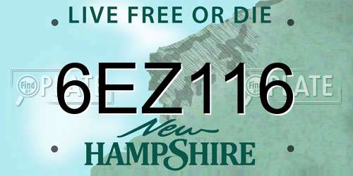 6EZ116 New Hampshire License Plate