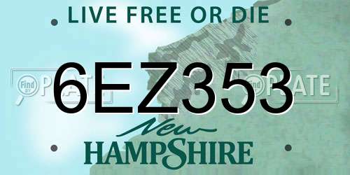 6EZ353 New Hampshire License Plate