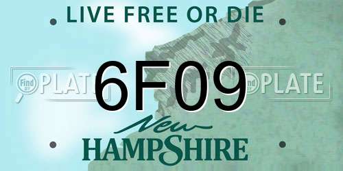 6F09 New Hampshire License Plate