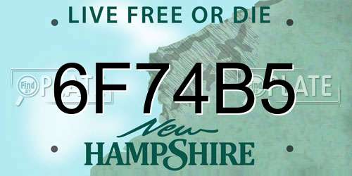 6F74B5 New Hampshire License Plate