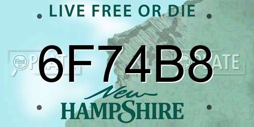 6F74B8 New Hampshire License Plate