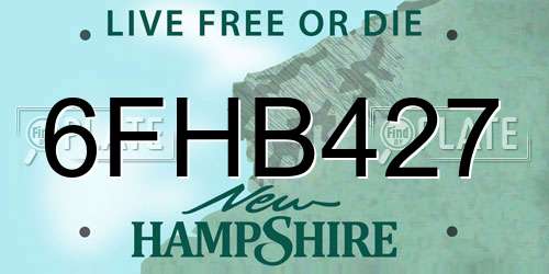 6FHB427 New Hampshire License Plate