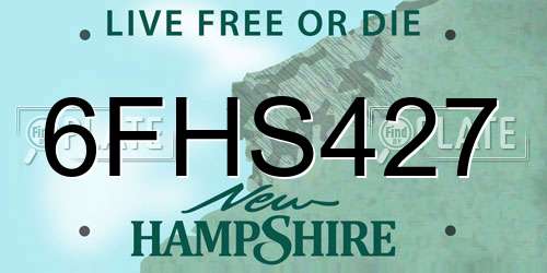 6FHS427 New Hampshire License Plate