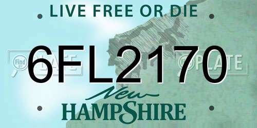 6FL2170 New Hampshire License Plate