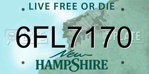 6FL7170 New Hampshire License Plate