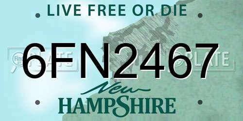 6FN2467 New Hampshire License Plate