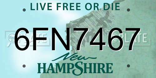 6FN7467 New Hampshire License Plate