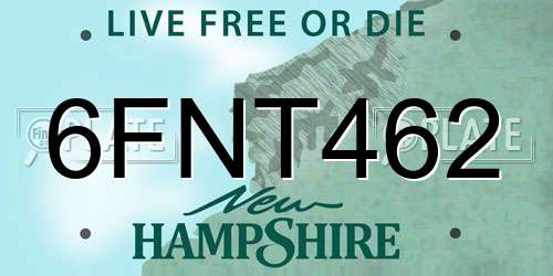 6FNT462 New Hampshire License Plate
