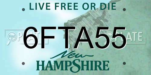 6FTA55 New Hampshire License Plate