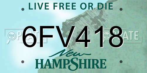 6FV418 New Hampshire License Plate