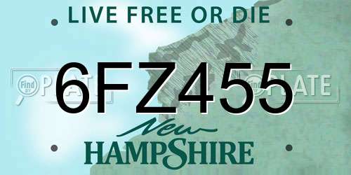 6FZ455 New Hampshire License Plate