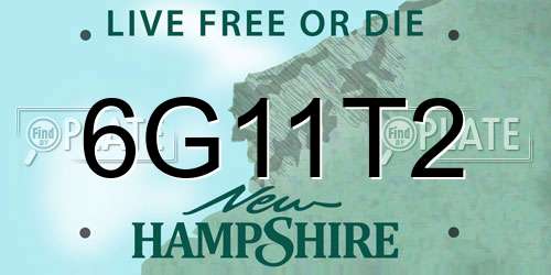 6G11T2 New Hampshire License Plate