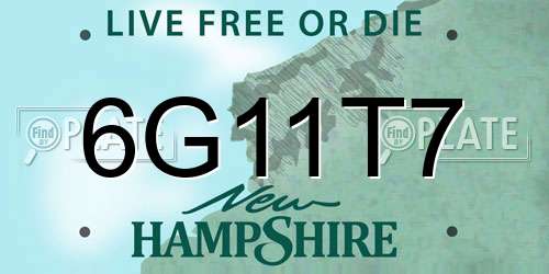 6G11T7 New Hampshire License Plate