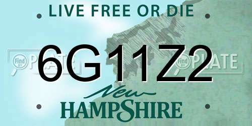 6G11Z2 New Hampshire License Plate
