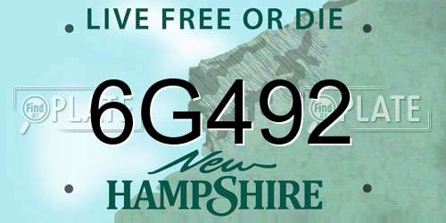 6G492 New Hampshire License Plate