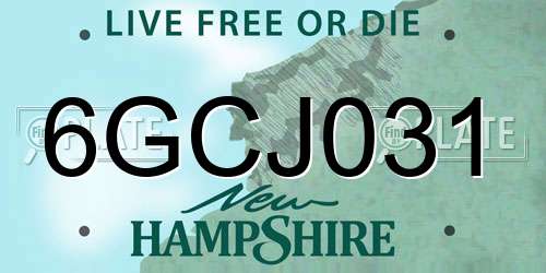 6GCJ031 New Hampshire License Plate