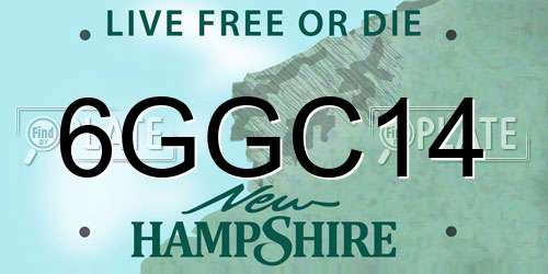 6GGC14 New Hampshire License Plate