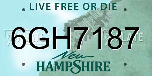 6GH7187 New Hampshire License Plate