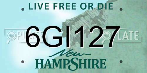 6GI127 New Hampshire License Plate