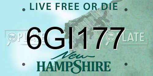 6GI177 New Hampshire License Plate