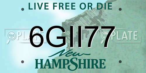 6GII77 New Hampshire License Plate