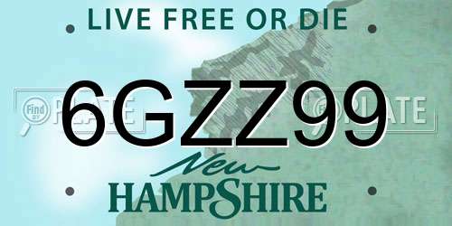 6GZZ99 New Hampshire License Plate