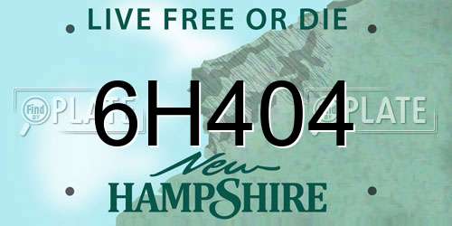 6H404 New Hampshire License Plate