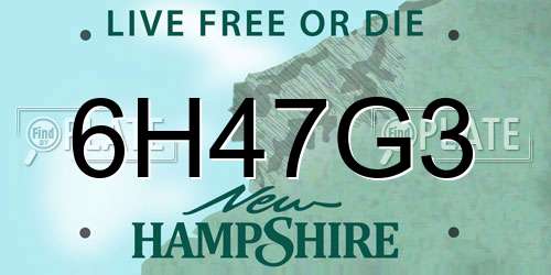 6H47G3 New Hampshire License Plate