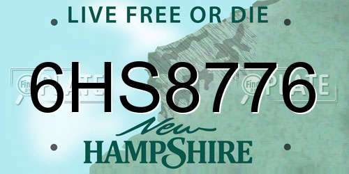 6HS8776 New Hampshire License Plate