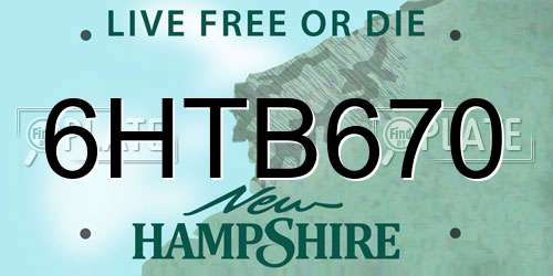 6HTB670 New Hampshire License Plate