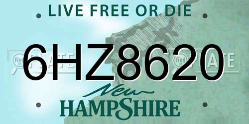 6HZ8620 New Hampshire License Plate